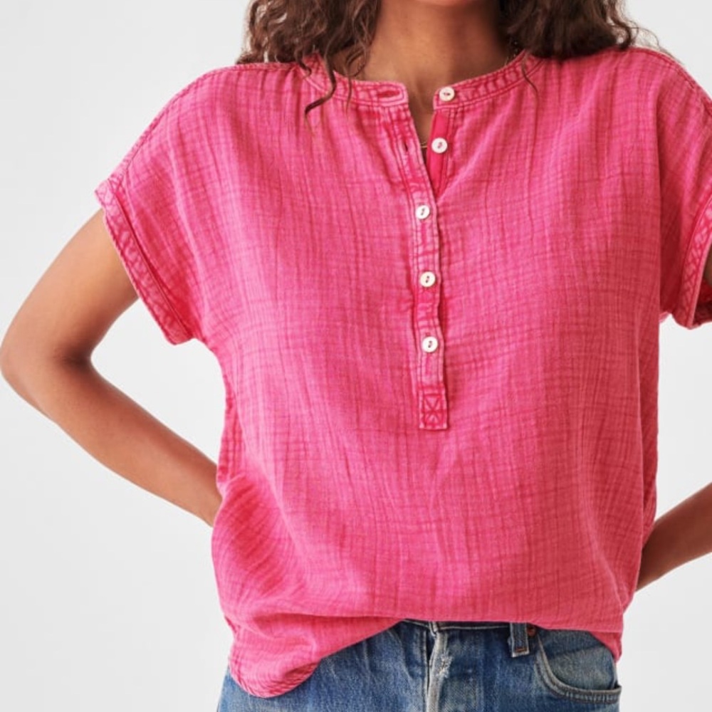 Faherty Dream Cotton gauze Desmond top